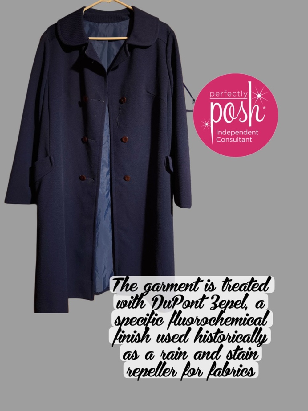 Navy Long Button Coat